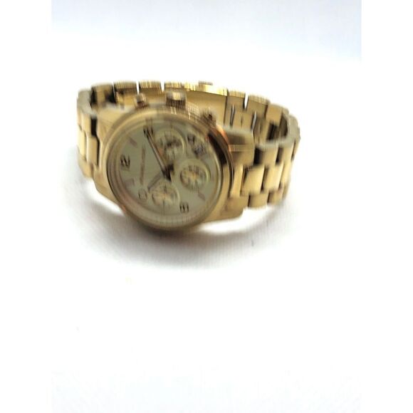 Michael Kors MK5055 Unisex Analog Golden Brushed Dial Quartz Genuine Watch JK25 - Picture 5 of 9